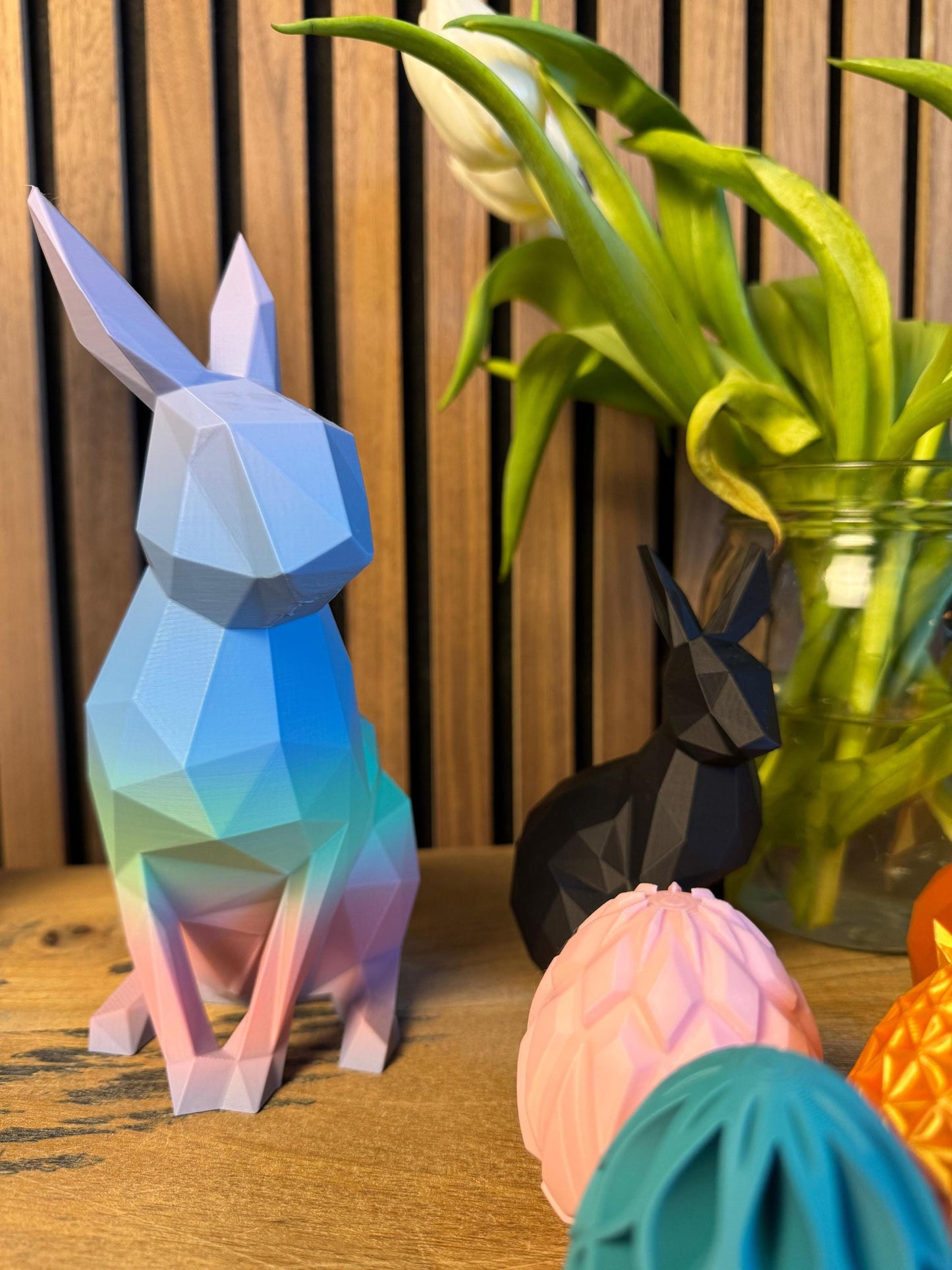 Deko Osterhase 20 cm - Low Poly – Osterdeko – Dekoartikel – Ostergeschenk - Low Poly Figur - Moderne Osterfigur - layerprint