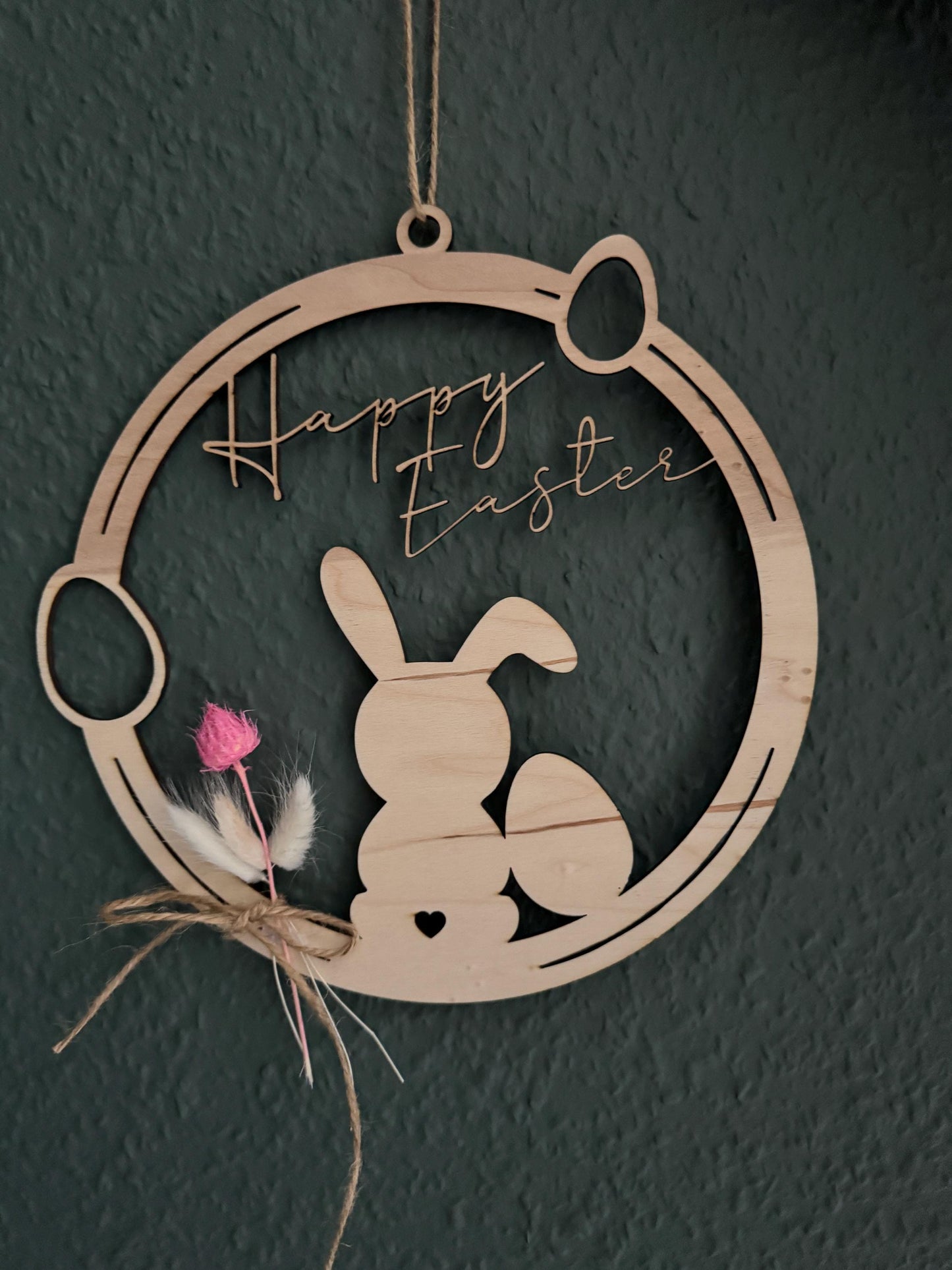 Osterhase - Fensterbild - Ostern - Osterdeko - Holzdeko - Fensterkranz - Fensterdeko- Osterkranz - Dekoschild - handmade - layerprint